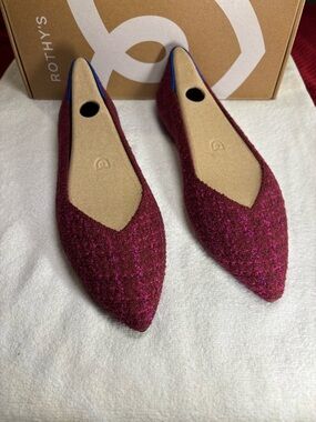 Rothy's The Point ll Flats - Berry Tweed